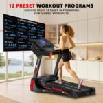 PowerMax Fitness TDM-98 4HP Foldable Motorized Manual Incline Treadmill for Home Use, 110kg Max User, Max Speed-10kmph, Preset programs, Heart Rate Sensors, AUX, Speaker, USB, LED Display,Black - Image 7