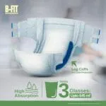 B-FIT Economy Adult Diaper L Size Tape Style | 10 Count ( Large) | Waist 32.68 - 59.84 inch | Refastenable Tapes, Cottony Comfort, Gel Core, 8 Hours Absorption | Unisex, Leakproof, Soft Elastic Waistband - Image 2