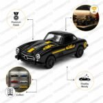 1:43 Die Cast Pull Back Car, Black Blaze Classic Sports Toy, Metal Model with Opening Doors, Vintage Racing Collectible, Miniature Vehicle Gift for Kids Boys and Adult Collectors - Image 5