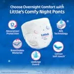 Little's Baby Diapers S Size (Small) Pants Style | 4-8 kg | 80 Count | Comfy Nights Baby Diaper Pants with Leakage Guard & Upto 12 Hours Absorption (40 Count, Pack of 2) - Image 8
