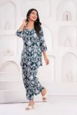 YAZIA Women Cotton Lounge Wear Set – Printed Top & Pyjama Co-Ord Set | Soft Breathable Fabric | Daily, Nightwear & Home Wear | Small to 3XL - Image 4