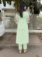 GoSriKi Viscose Kurta for Women | Kurta with Pant & Dupatta | Straight Embroidered Suit | Indian Ethnic Outfit Office Party Wedding Clothing Fashion Premium Traditional Style Look 3 Piece - Image 2