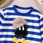 Googo Gaaga Striped SweatShirt with Denim Pant for Boys - Cotton Clothing Set for Baby Boy | Soft Fabric Full Sleeves Sweat Shirt | Regular Fit Kids Outfit | Teddy - Image 4