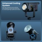 HIFFIN (COB-150P) 150W RGB LED Video Light | 2800K–6800K Dimmable | 11 FX Modes | 9800 Lumens | Remote Control | 220V Power Supply | Perfect for Studio Lighting, Photography & Videography - Image 5