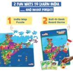 Roll N Seek India Map - Educational Board Game & Puzzle | Learn Indian Sate, Capital and Interesting Facts| State Shaped Puzzle (72 pcs)| Return & Birthday Gift for Boys & Girls Age 6-12 yrs - Image 3
