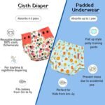 VParents Padded Underwear for Babies and Toddlers with 3 Layers of Cotton Padding Potty Training Pull Up & Diaper-Free Time Pack of 4 (1-2 years) Lion car Heart Galaxy - Image 5