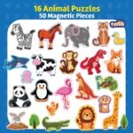 Magnetic Fun Art Puzzle - Animals|4-in-1 Travel Friendly Educational Toy with Writable Board|50 Magnetic Pieces |Birthday Gift for Boys & Girls Age 3,4,5 & 6 yrs - Image 4