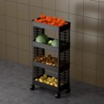 Dillard's Plastic Multipurpose 4-Tier Floor Mount Corner Shelf Kitchen Organizer Rack/Storage Shelf/Dish Rack/Storage Rack For Kitchen - Image 5