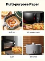 Air Fryer Paper Sheets Disposable Liner for Microwave Oil-Proof Parchment for Frying Baking Cooking Roasting and Microwave (Square 8 Inch 100 PCS) - Image 6