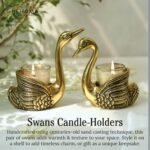 BEHOMA Pair of Swan Candle Holder with Giftbox for Home Decor, Gold - Image 4