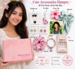 Girls Fashion Accessories teues Gift Hamper Box | Korean Style Jewellery, Hair Bow, Scrunchie, Bracelet, Earrings, Nail Tips & Cute Accessories Combo for Women & Girls - Image 6