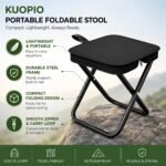 Folding Stool Portable Mini Outdoor Seat with Carry Bag - Lightweight Foldable Metal Frame Stool with Fabric Top, Compact Travel Chair for Camping, Fishing, Hiking and Home Use (Black) - Image 5
