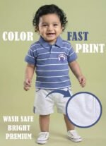 Pure Cotton Collared T-Shirt and Half Pant Set for Kids - Image 5