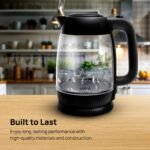 Wipro Elato BK214 1.8 litre Glass LED electric Kettle| Auto cut off | Triple Protection - Dry Boil, Steam & Over Heat |Stainless Steel Inner Body | 1200 watts - Image 6