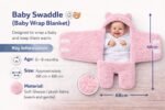 First Kick Baby Blanket Newborn Combo Gift Pack of Swaddle Wrapper & Baby Bath Towel, 0-9 Months, Length 68 cm x Width 68 cm, Pack of 2 Pcs. - Image 3