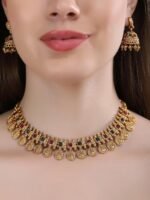 Fashion Frill Fashion Frill Traditional Gold Plated Necklace Set For Women | Pearls Jewellery Set For Women | Temple Jewellery Set For Womens Traditional - Image 3