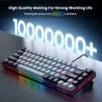 GEODMAER 65% Gaming Keyboard, Wired Backlit Mini Keyboard, Ultra-Compact Anti-Ghosting No-Conflict 68 Keys Membrane Gaming Wired Keyboard for PC Laptop Mac Gamer (Grey-Black) - Image 3