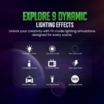HIFFIN (VL49 RGB) 7W Portable Mini RGB LED Video Light with inbuild Battery & 360° HSI, 3000K-6000K, 8-Level Control, 9 Special FX Modes, Type-C Charging, 2hr Battery, for Photography & Videoshoots - Image 3