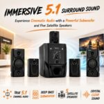 TRONICA Super King 5.1 | Bluetooth Home Theater System | 40W Multimedia Speaker with Subwoofer & Deep Bass | Sound System for TV, Laptop, Phone, Music, Movies & Gaming | USB, FM, AUX, Remote Control - Image 3