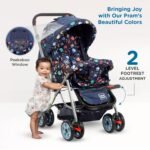 Mee Mee Little Explorer Baby Stroller/Pram for 0–3 Years | Foldable with Reversible Handle | 5-Point Safety Harness | Adjustable 3-Position Recline | 360° Wheels & Large Storage Basket | Navy Blue - Image 6