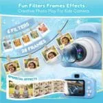 Toy Imagine Kids Digital Camera Toy 3.0MP 1080P Video Camera with 2-Inch Screen & 32GB Capacity USB Rechargeable with Games,Filters,Time-Lapse Educational Birthday Gift for Boys & Girls Age 3–12(Blue) - Image 3