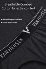 Van Heusen Men’s Cotton Briefs Pack of 3| Ribbed Cotton | Anti-Bacterial | Stay fresh | Sweat Absorbant | Moisture-Wicking | Long Lasting Colors |Breathable Combed Cotton for extra comfort | Soft Waistband | Soft Touch | Style 10004 - Image 5