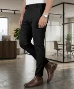 Mehrang Men's Stretchable Stretchable Formal Pant Trousers | Stylish Slim Fit Men's Wear Trousers for Office or Party | Polycotton Knitted Fabric - Image 5