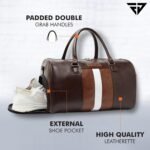 Fur Jaden Weekender Travel Duffle Bag with Separate Shoe/Laundry Compartment for Men & Women Made of Vegan Leather - Image 2