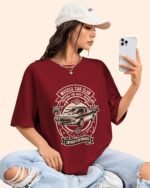 AUSK Oversized T-Shirt for Womens || Graphic Front Printed Loose fit Womens Tshirt - Image 4
