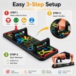 TWINZFIT Premium Foldable Push-Up Board 15 in 1 with Color-Coded Muscle Targets – Portable Fitness Training System for Chest, Shoulders, Back, and Triceps – Home Gym Workout Equipment - Image 3
