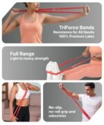 Resistance Band for Workout & Stretching, Exercise Band for Men & Women, Thera Band for Yoga, Pilates, Gym, Home Workout & Fitness Training, Latex Band for Strength, Toning & Flexibility,Red(5-15Kg) - Image 2