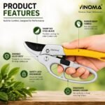 Gardening Scissor Stainless Steel Garden Snip with Safety Lock Garden Shears Sharp Cutter Pruners Scissor for Lawn, Garden & Potted Plants (PACK OF 1) - Image 4