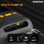Dubstep Pop 1200 Portable Bluetooth Speaker | 12W Loud Sound, Deep Bass with XBASS, 16 Hrs Playtime, TWS Stereo Pairing, 52mm Driver, Splash-Resistant, Carry Strap (Black) - Image 12