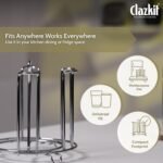 Clazkit Stainless Steel Glass Holder for 6 Glasses, Glass Stand Steel for Dining Table/Kitchen, Tumbler Holder, Pull-Out Countertop Shelves Heavy Duty - SILVER - Image 5