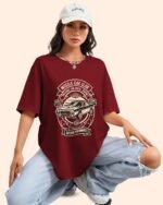 AUSK Oversized T-Shirt for Womens || Graphic Front Printed Loose fit Womens Tshirt - Image 5