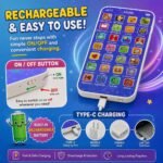 Amitasha Educational Phone Toy for 2-12 Years Kids Rechargeable 28 Modes Talking Baby Smart Phone Mobile Toy for Boys Girls Birthday Gift - Image 3