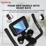 Lifelong Fit Pro Spin Fitness Bike with 7Kg Flywheel, Adjustable Resistance & Heart Rate Sensor for Fitness at Home Workouts|Max Weight Capacity: 120 kg (LLSBB50. Black) - Image 6