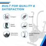 Reach AB 110 Upright Air Bike with Moving/Stationary Handle | Adjustable Resistance with Cushioned Seat | Max User Weight 110 Kg | Exercise Fitness Cycle | Cardio Equipment Machine | Home Gym Workout - Image 3