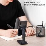Foldable Mobile Stand Adjustable Phone Holder & iPad Stand, Black - Image 4