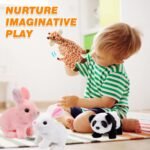 SHINETOY Hopping Rabbit Interactive Electronic Pet Plush Bunny Toy with Sounds and Movements Animated Walking Wiggle Ears Twitch Nose Gift for Toddlers Birthday, White, 7'' - Image 9