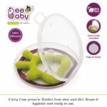 BeeBaby Finger Shape Soft Silicone Teether for 3+ Months with Storage Case, BPA Free Teething Toy for Babies with Textured Surface for Soothing Gums. 100% Food Grade (Finger - Green) - Image 2