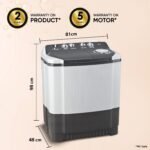 LG 7 Kg 5 Star Wind Jet Dry Semi-Automatic Top Loading Washing Machine (P7020NGAZ, Dark Gray, Rat Away Feature) - Image 5