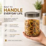 CELLO Checkers Kitchen Storage Container Box Set of 18 Pcs Grey (6x300ml, 6x650ml, 6x1200ml) | Transparent Unbreakable Fridge Safe Stackable Airtight Storage Canister Set For Spices Dry Fruits Grains - Image 2