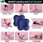 Yoga Blocks Pack of 2 with Belt and 2 Knee Pad for Exercise, Yoga, Pilates & Gym Block Pair to Improve Strength, Balance, Stretching Yoga Bricks Set with Strap for Women and Men, Navy Blue - Image 6