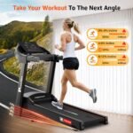 PowerMax Fitness TDM-96B 4HP DC Treadmill for Home | 110KG Max User Running Machine | 14km/hr Top Speed, 4-Level Manual Incline | Bluetooth for app, Speaker, Mp3 | Foldable Cardio Machine, LED Display - Image 4