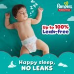 Pampers Happy Sleep Pant Style Baby Diapers, Medium (M), 48 Count, 1 Pampers = 1 Night Sleep, with Anti Rash Shield, 7-12 Kg Diapers - Image 2