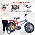 CAPENT BMX 16T Kids Cycle with Carrier & Side Wheels | Rigid Suspension | 11 Inches Frame | Ideal for 4 to 6 Years Boys & Girls Kids Bike (Red-Blue) - Image 2