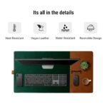DailyObjects Turf 2.0 Desk Mat | Super Smooth Felt for Gaming Home and Office | Vegan Leather | Work from Home Solution for Laptop Keyboard and Mouse | Reversible Anti Slip Water Resistant - Green - Image 5