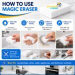Kitchen Clean® Magic Eraser Sponge, Pack of 2 | Wall & Kitchen Stain Remover, Bathroom Tile Cleaner, Pencil Marks & Lime Scale Cleaner - Image 3