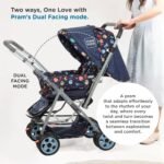 Mee Mee Little Explorer Baby Stroller/Pram for 0–3 Years | Foldable with Reversible Handle | 5-Point Safety Harness | Adjustable 3-Position Recline | 360° Wheels & Large Storage Basket | Navy Blue - Image 7